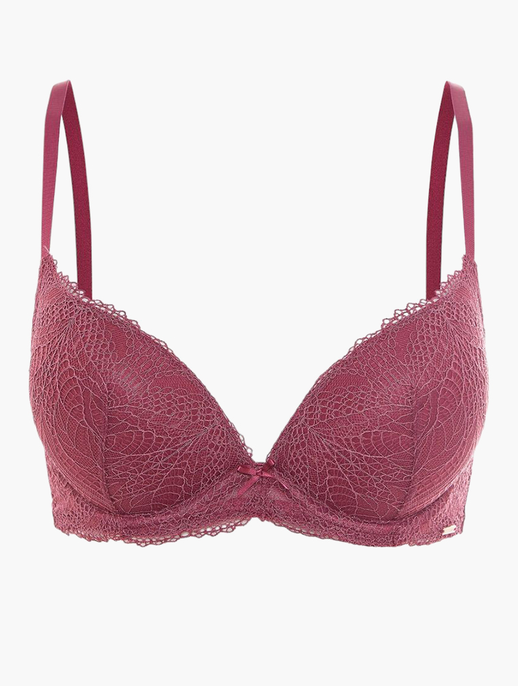 MyRunway | Shop Dorina Pink Kendall Plunge Lace Trim T-Shirt Bra